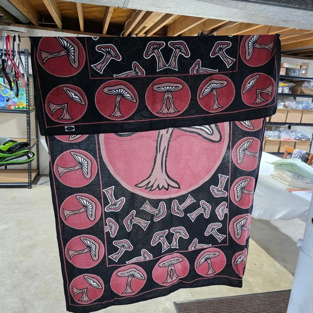 Gypsy Rose Mushroom Tapestry Handcrafted Psychedelic Boho Wall Hanging 81x53